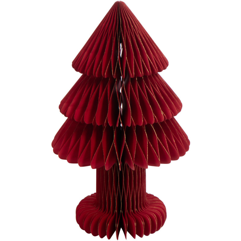 Sapin de Noël déco pliable Hauteur 40 cm en Papier Rouge Papyria - 1