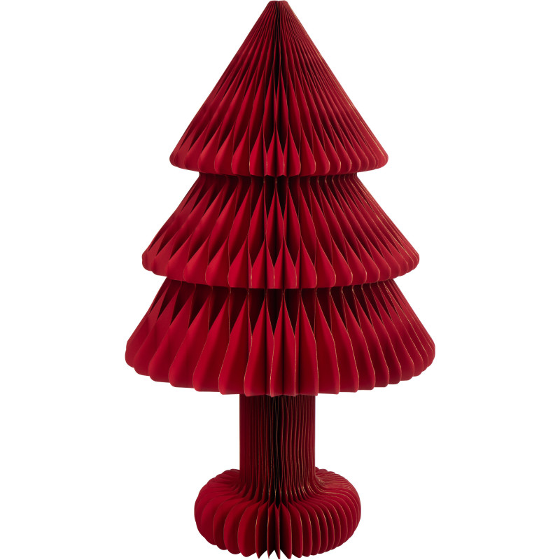 Grand Sapin de Noël XL déco pliable Hauteur 100 cm en Papier Rouge Papyria - 1