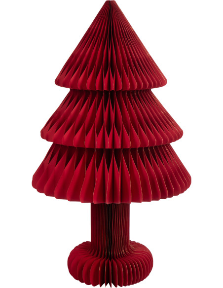 Grand Sapin de Noël XL déco pliable Hauteur 100 cm en Papier Rouge Papyria - 1