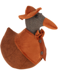 Cale porte Bloque porte original Canard nageant Hauteur 30 cm en Marron foncé Marron rouille Colvick Tissu - 1