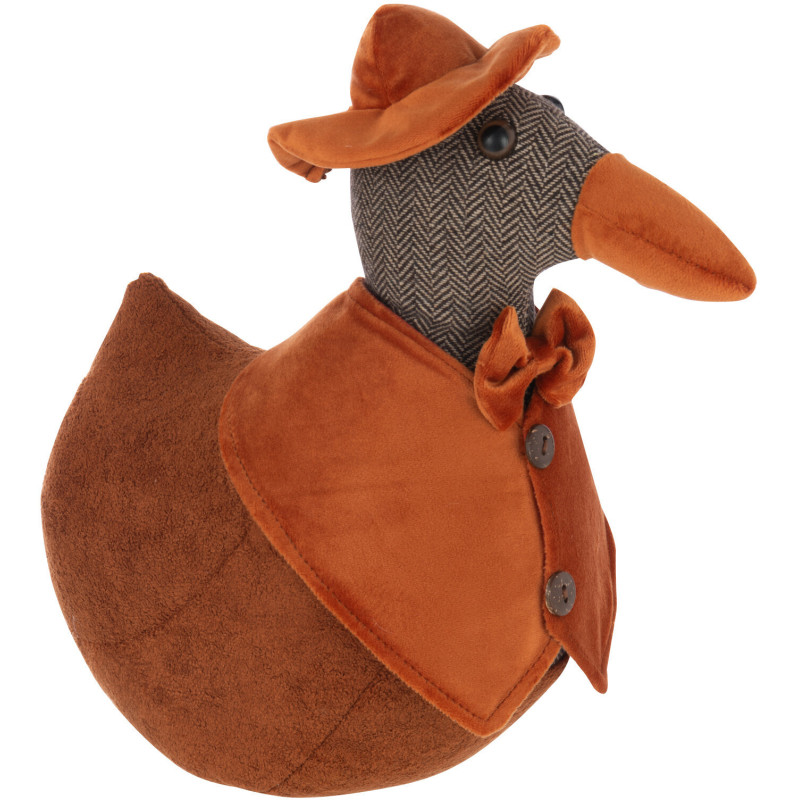 Cale porte Bloque porte original Canard nageant Hauteur 30 cm en Marron foncé Marron rouille Colvick Tissu - 1