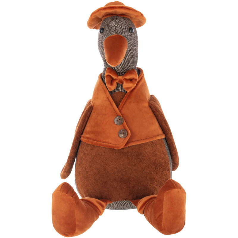 Grand Cale porte Bloque porte original Canard assis Hauteur 37 cm en Marron foncé Marron rouille Colvick Tissu - 2