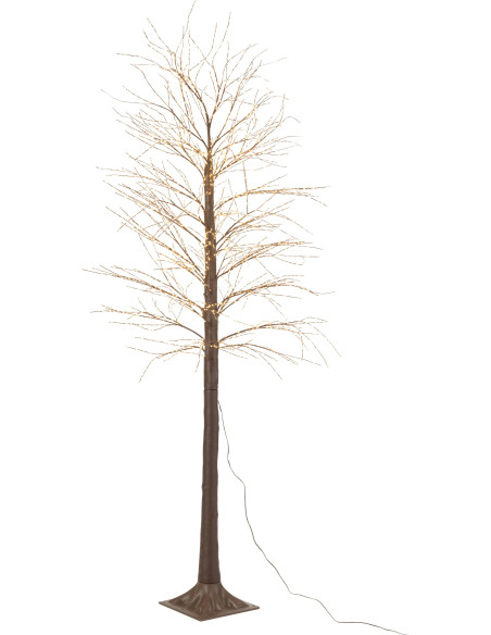 Grand Arbre décoratif lumineux Branches nues Hauteur 210 cm en Plastique Marron Ilunor - 1