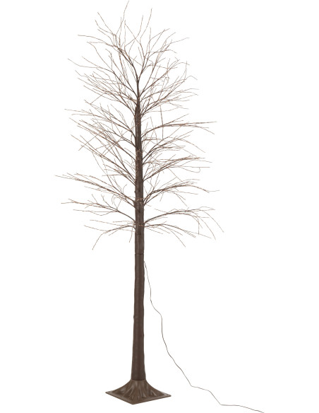 Grand Arbre décoratif lumineux Branches nues Hauteur 210 cm en Plastique Marron Ilunor - 2