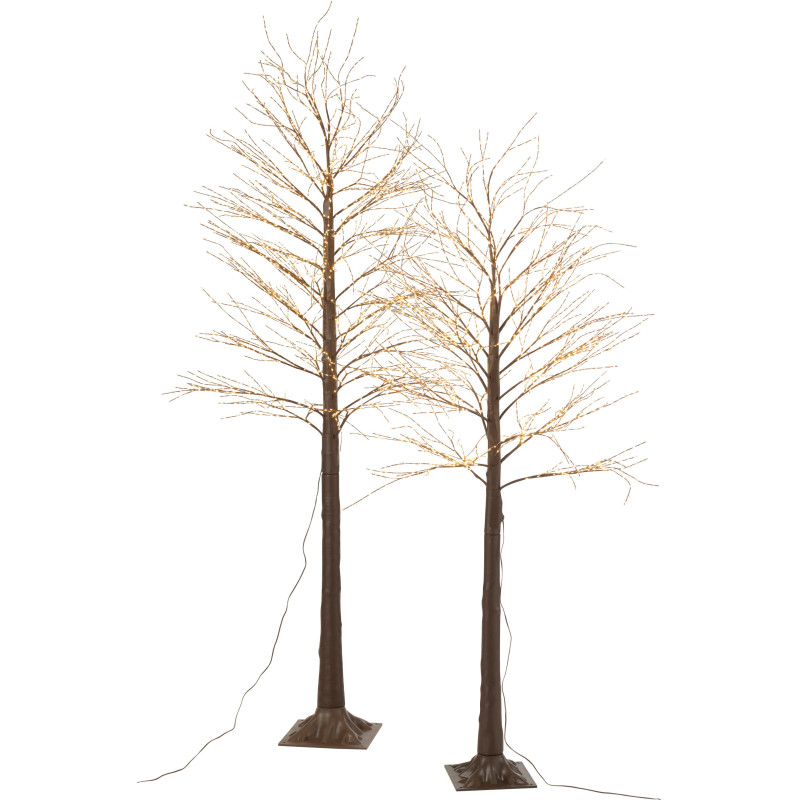Grand Arbre décoratif lumineux Branches nues Hauteur 210 cm en Plastique Marron Ilunor - 5