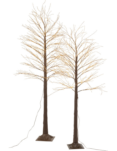 Grand Arbre décoratif lumineux Branches nues Hauteur 210 cm en Plastique Marron Ilunor - 5