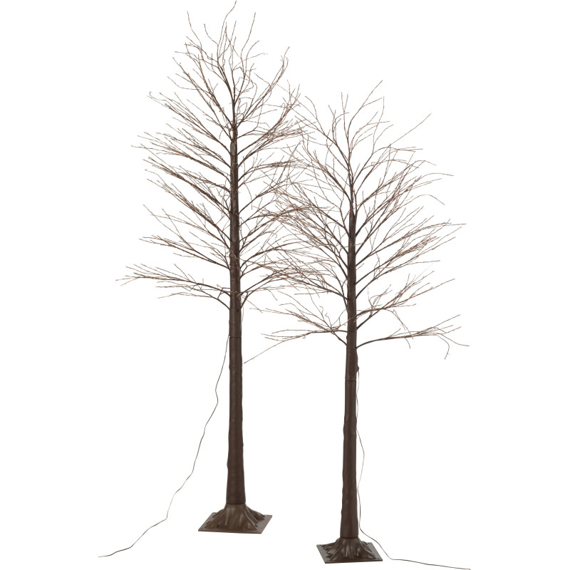 Grand Arbre décoratif lumineux Branches nues Hauteur 210 cm en Plastique Marron Ilunor - 6