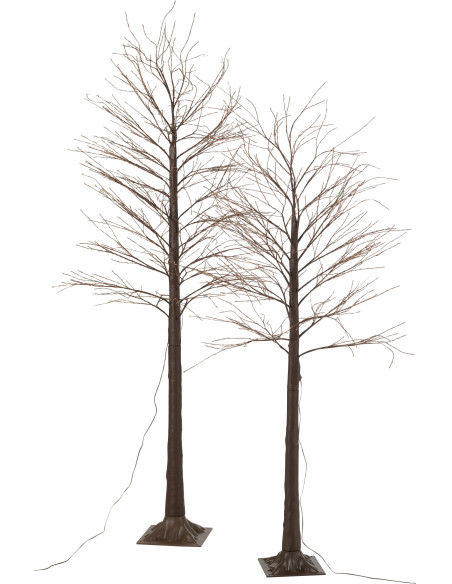 Grand Arbre décoratif lumineux Branches nues Hauteur 210 cm en Plastique Marron Ilunor - 6