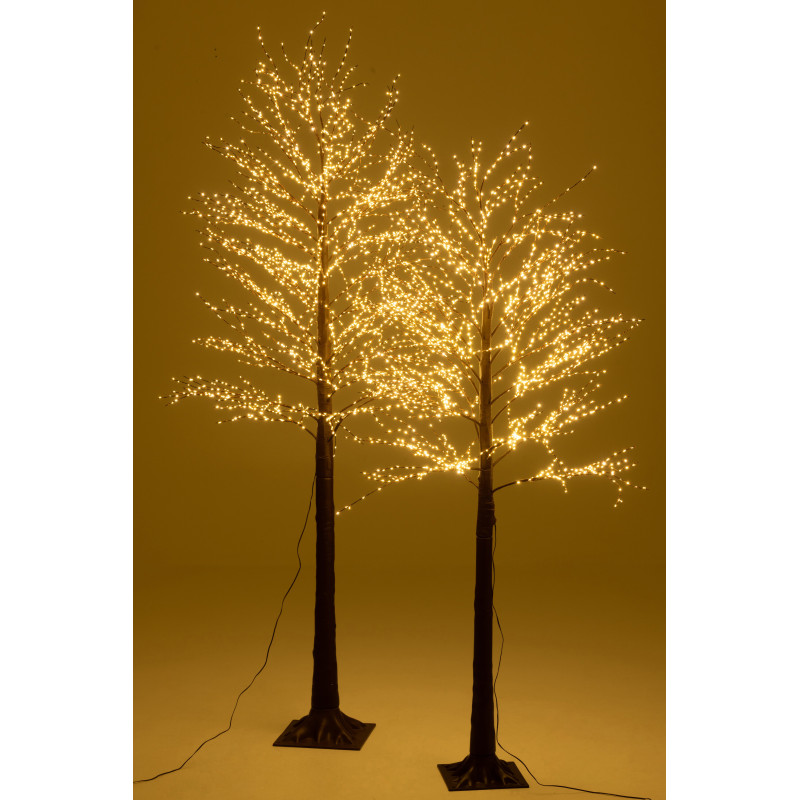 Grand Arbre décoratif lumineux Branches nues Hauteur 210 cm en Plastique Marron Ilunor - 7
