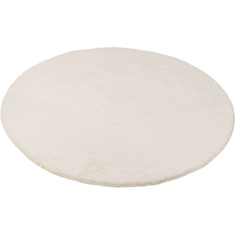 Petit Tapis poils courts Rond 150x150 en Tissu Blanc Cutie - 1