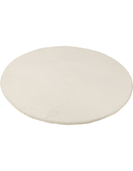 Petit Tapis poils courts Rond 150x150 en Tissu Blanc Cutie - 1