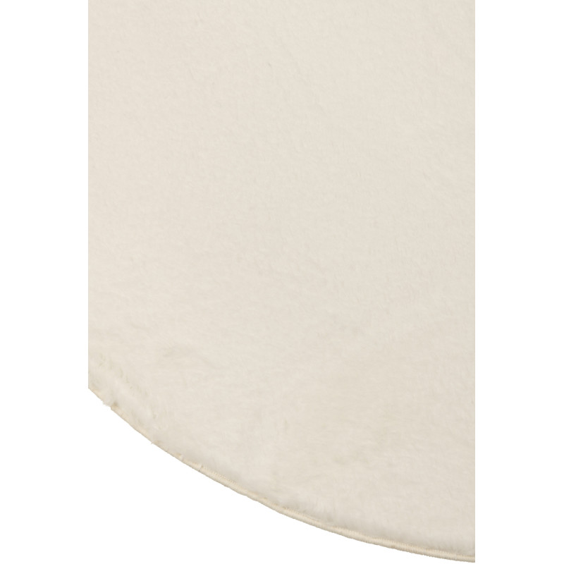 Petit Tapis poils courts Rond 150x150 en Tissu Blanc Cutie - 2