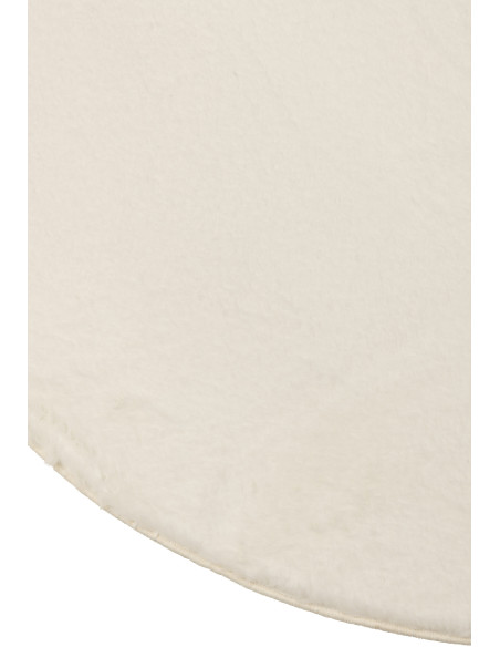 Petit Tapis poils courts Rond 150x150 en Tissu Blanc Cutie - 2