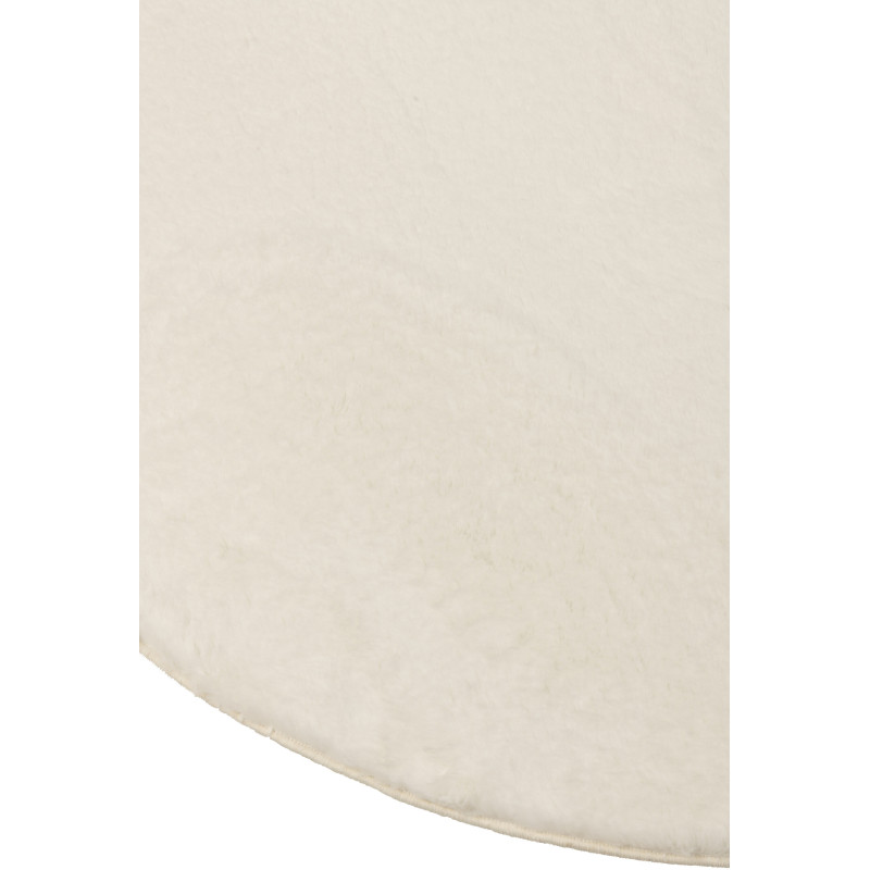 Petit Tapis poils courts Rond 150x150 en Tissu Blanc Cutie - 3