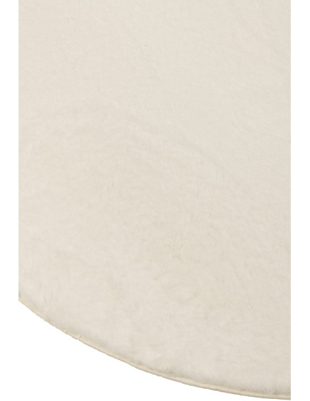Petit Tapis poils courts Rond 150x150 en Tissu Blanc Cutie - 3