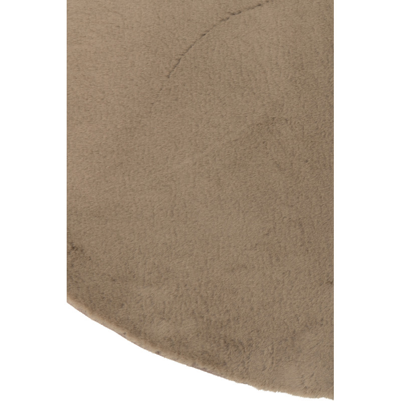 Petit Tapis poils courts Rond 150x150 en Tissu Taupe Cutie - 2