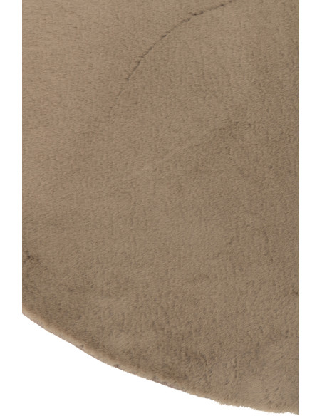 Petit Tapis poils courts Rond 150x150 en Tissu Taupe Cutie - 2