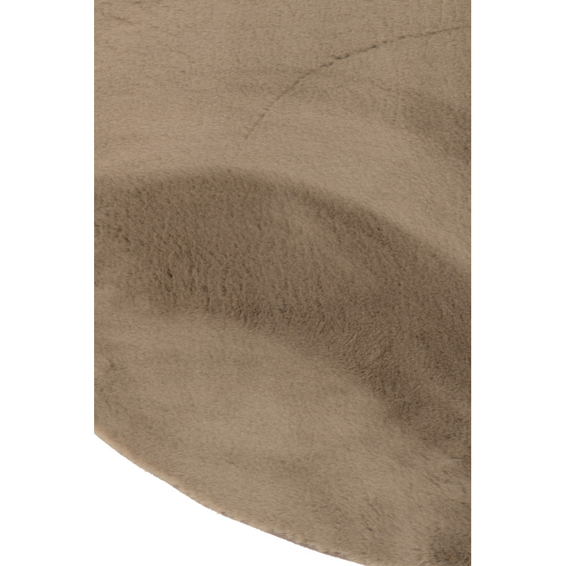 Petit Tapis poils courts Rond 150x150 en Tissu Taupe Cutie - 3