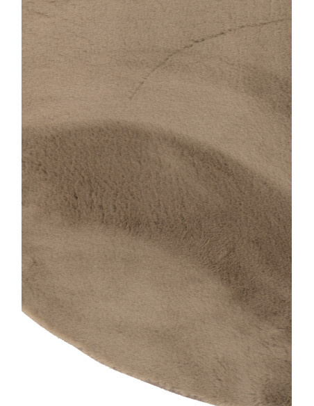 Petit Tapis poils courts Rond 150x150 en Tissu Taupe Cutie - 3