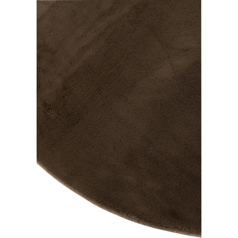 Petit Tapis poils courts Rond 150x150 en Tissu Marron foncé Cutie - 2