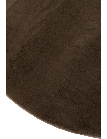 Petit Tapis poils courts Rond 150x150 en Tissu Marron foncé Cutie - 2
