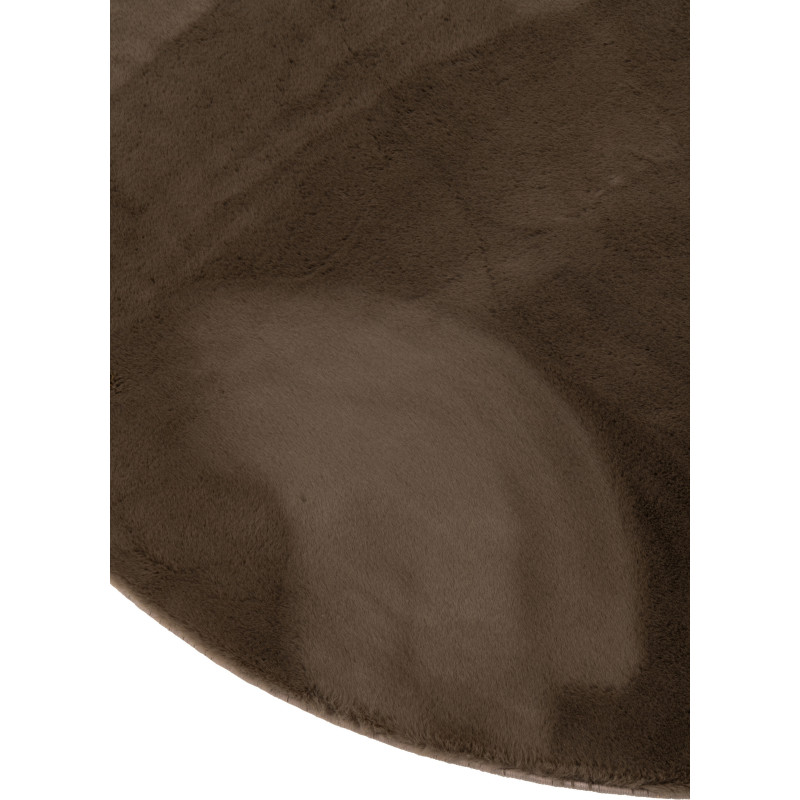 Petit Tapis poils courts Rond 150x150 en Tissu Marron foncé Cutie - 3