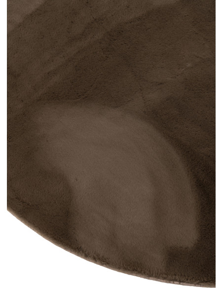 Petit Tapis poils courts Rond 150x150 en Tissu Marron foncé Cutie - 3