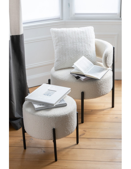 Coussin moderne chic Carré 45x45 en Tissu Blanc Motif chevrons Arista - 4