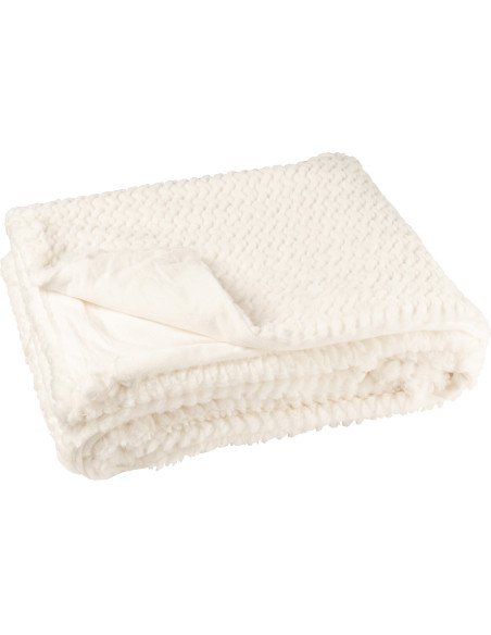 Plaid moderne chic 130x180 en Tissu Blanc Motif chevrons Arista - 1