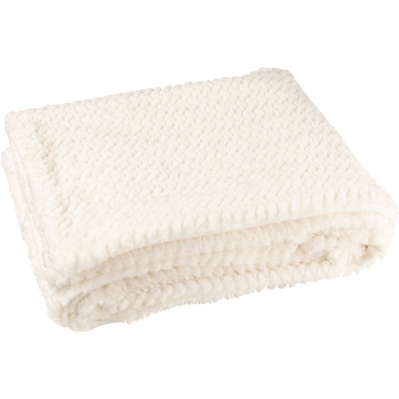 Plaid moderne chic 130x180 en Tissu Blanc Motif chevrons Arista - 2