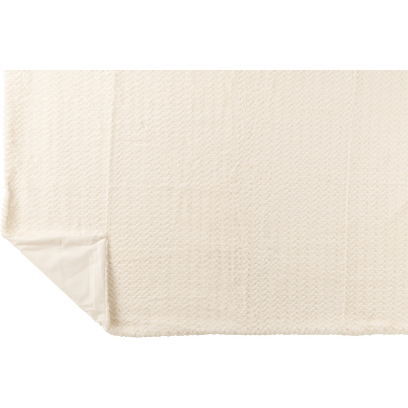 Plaid moderne chic 130x180 en Tissu Blanc Motif chevrons Arista - 3