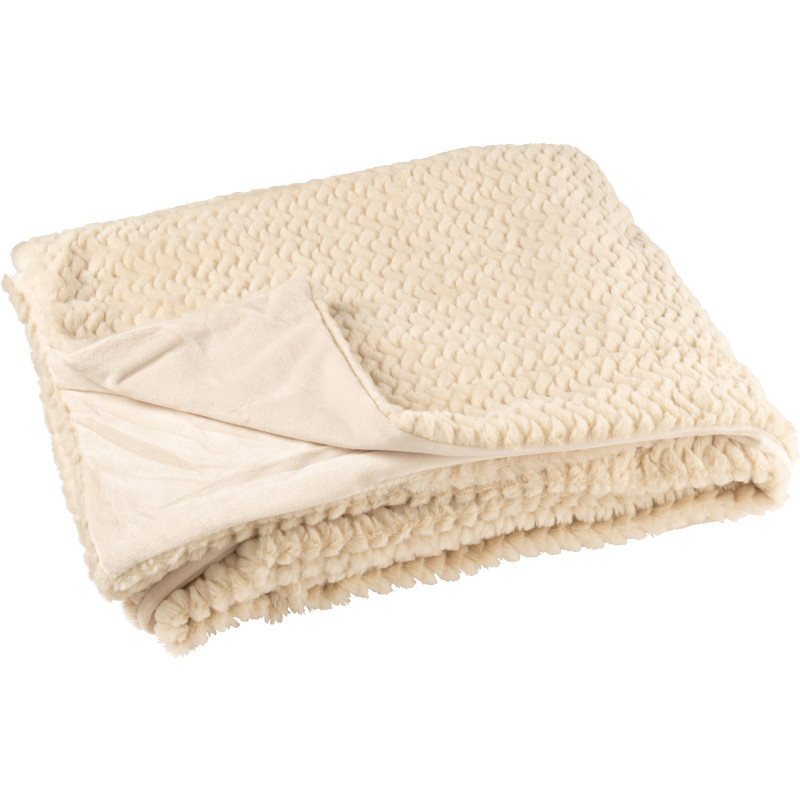 Plaid moderne chic 130x180 en Tissu Beige Motif chevrons Arista - 1