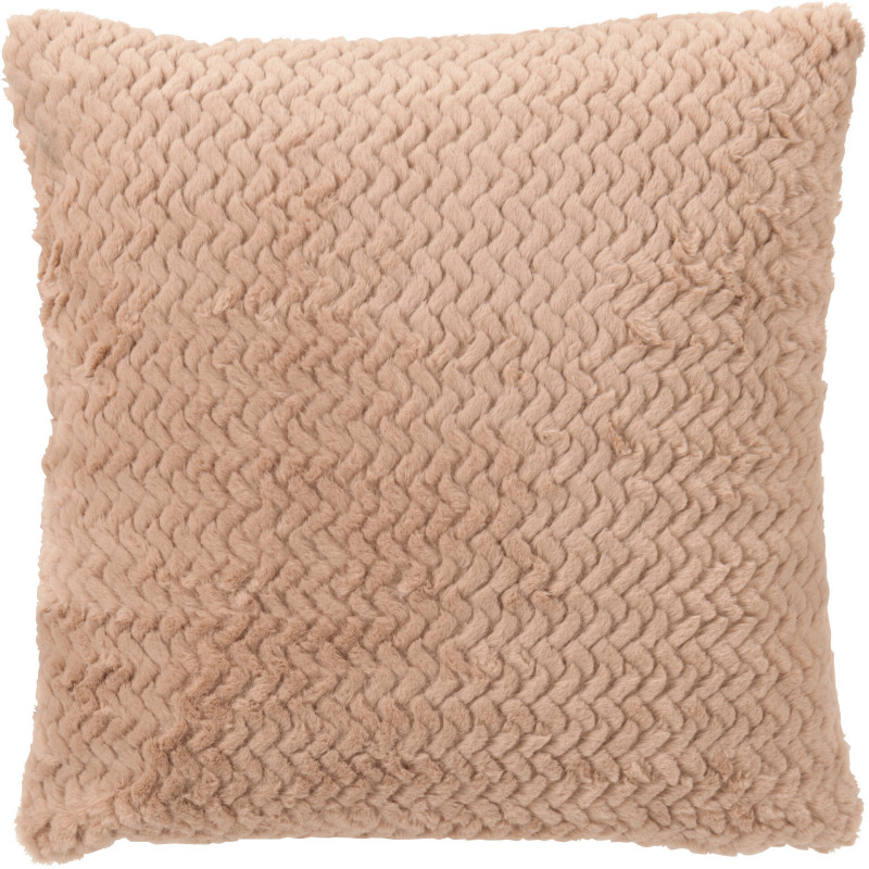 Coussin moderne chic Carré 45x45 en Tissu Marron camel Motif chevrons Arista - 1