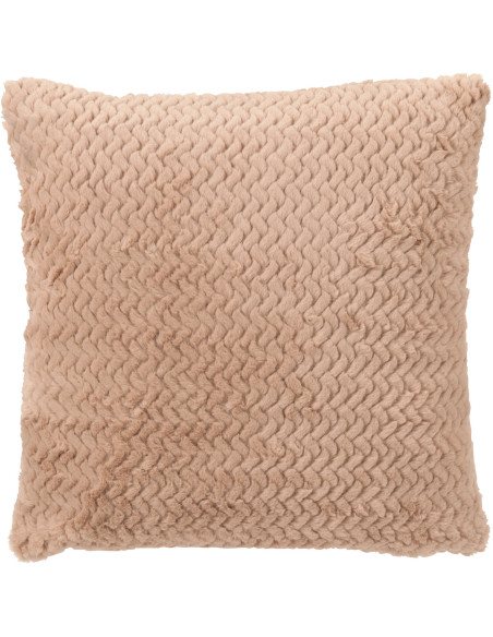 Coussin moderne chic Carré 45x45 en Tissu Marron camel Motif chevrons Arista - 1