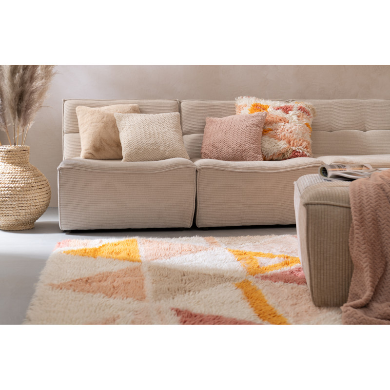 Coussin moderne chic Carré 45x45 en Tissu Marron camel Motif chevrons Arista - 2