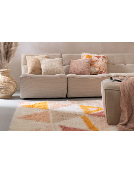 Coussin moderne chic Carré 45x45 en Tissu Marron camel Motif chevrons Arista - 2