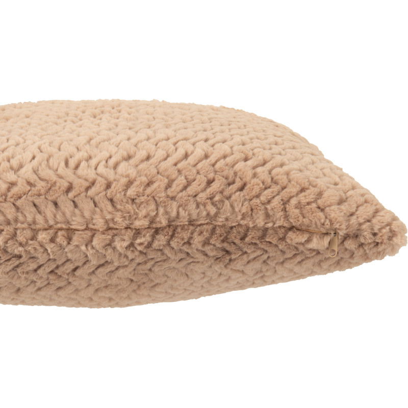 Coussin moderne chic Carré 45x45 en Tissu Marron camel Motif chevrons Arista - 3