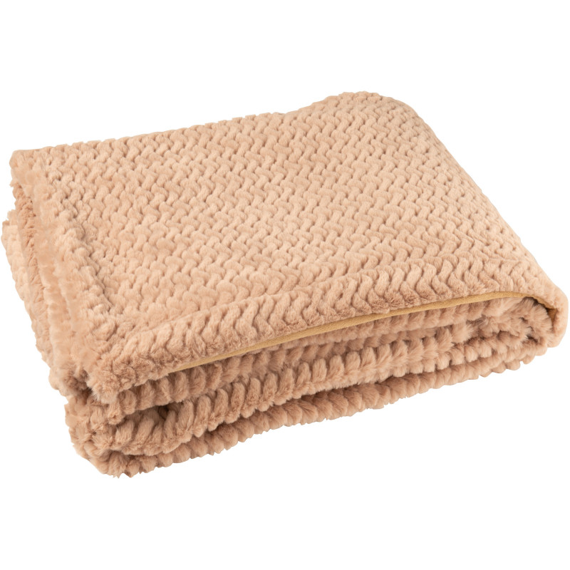 Plaid moderne chic 130x180 en Tissu Marron camel Motif chevrons Arista - 3