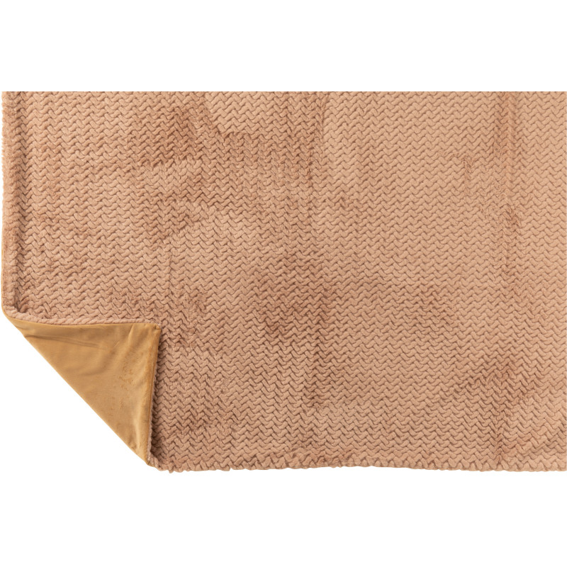 Plaid moderne chic 130x180 en Tissu Marron camel Motif chevrons Arista - 4