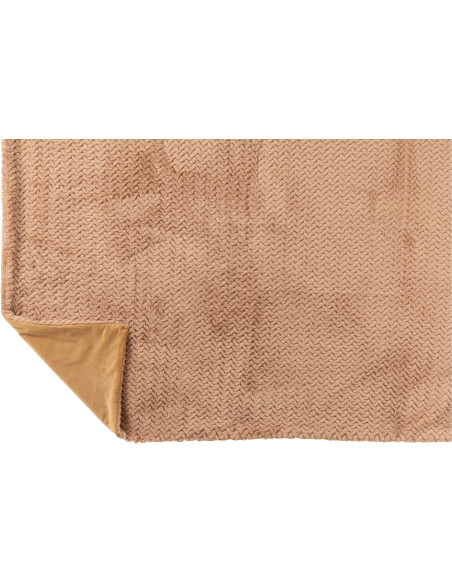 Plaid moderne chic 130x180 en Tissu Marron camel Motif chevrons Arista - 4