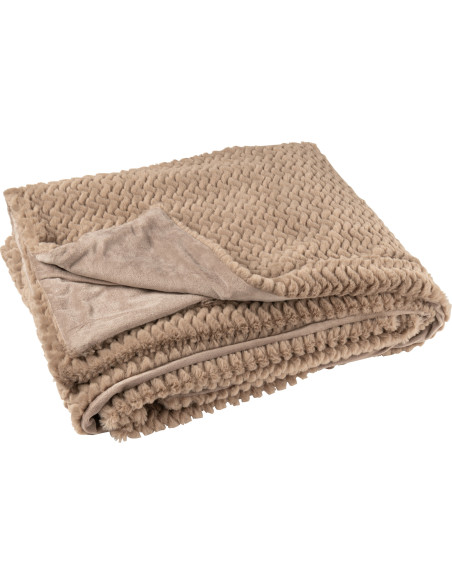 Plaid moderne chic 130x180 en Tissu Taupe Motif chevrons Arista - 1