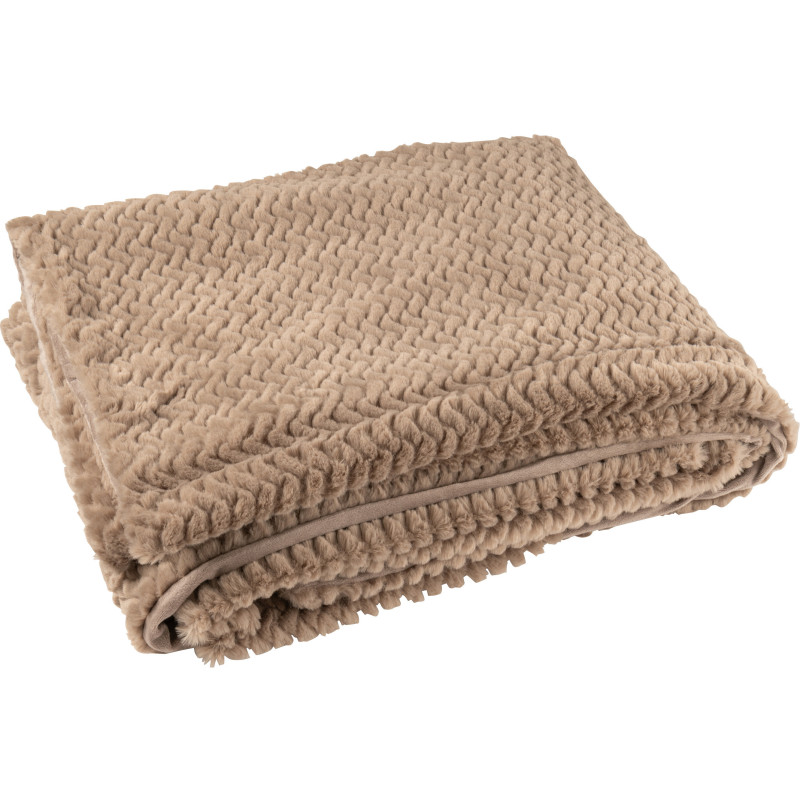 Plaid moderne chic 130x180 en Tissu Taupe Motif chevrons Arista - 2