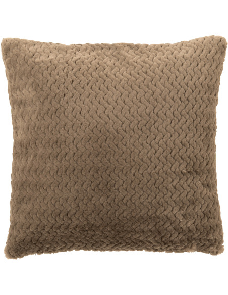 Coussin moderne chic Carré 45x45 en Tissu Marron foncé Motif chevrons Arista - 1