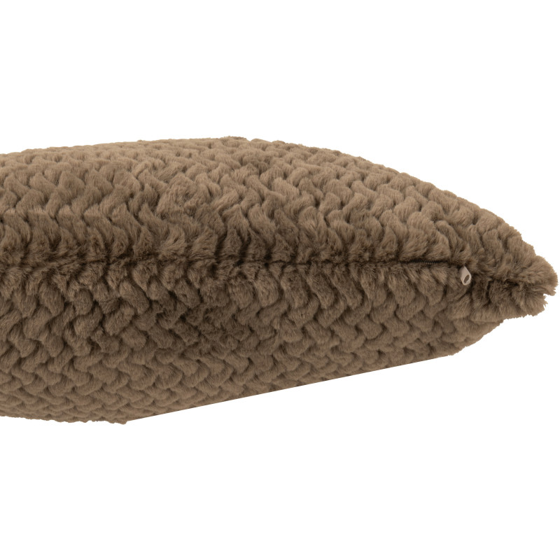 Coussin moderne chic Carré 45x45 en Tissu Marron foncé Motif chevrons Arista - 3