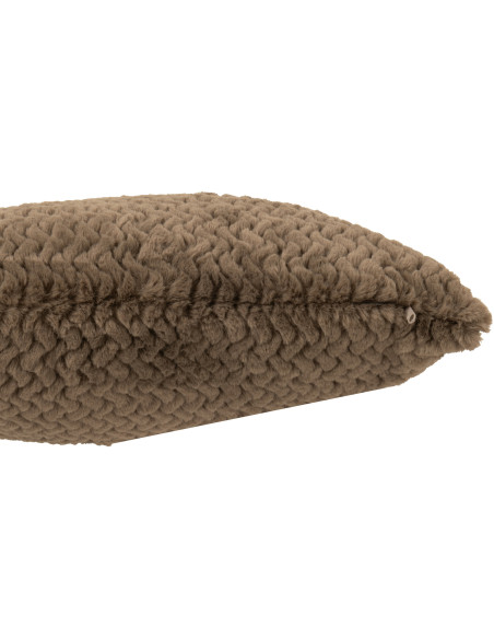 Coussin moderne chic Carré 45x45 en Tissu Marron foncé Motif chevrons Arista - 3