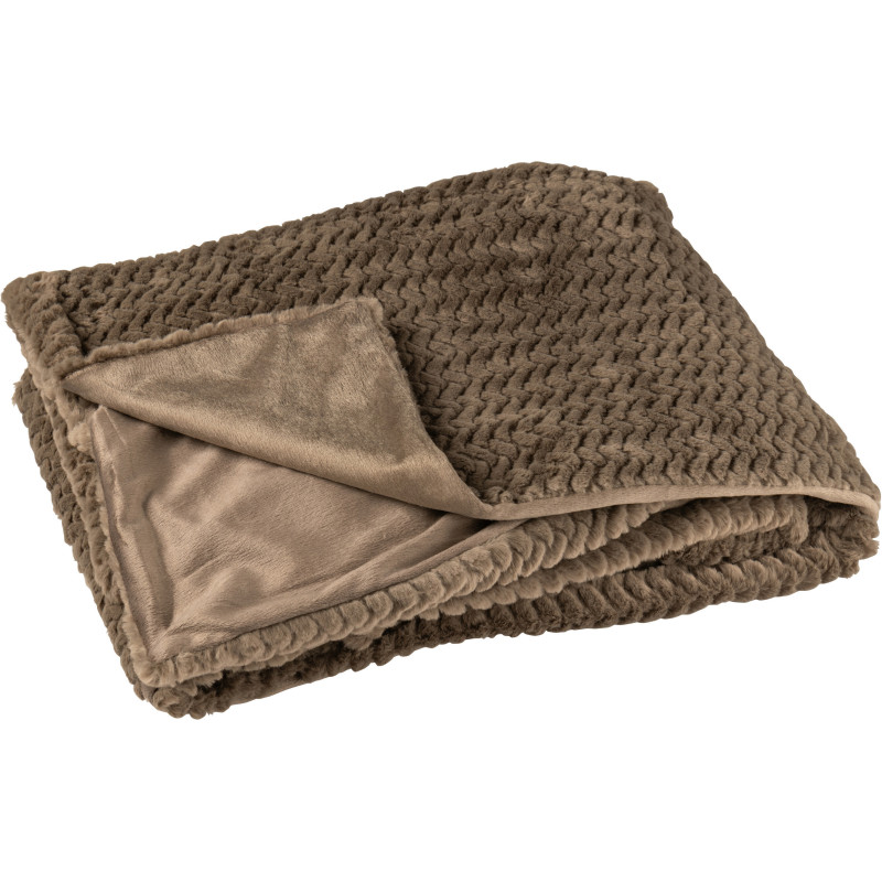 Plaid moderne chic 130x180 en Tissu Marron foncé Motif chevrons Arista - 1