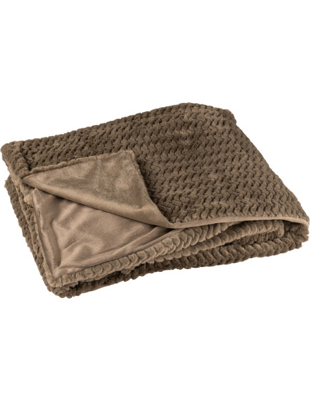 Plaid moderne chic 130x180 en Tissu Marron foncé Motif chevrons Arista - 1