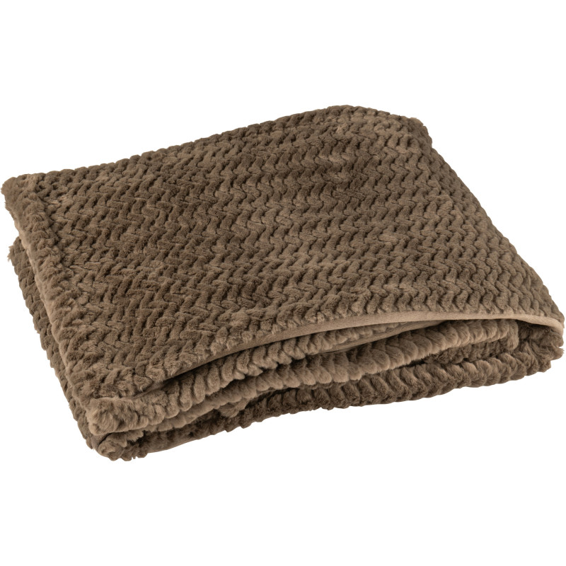 Plaid moderne chic 130x180 en Tissu Marron foncé Motif chevrons Arista - 2