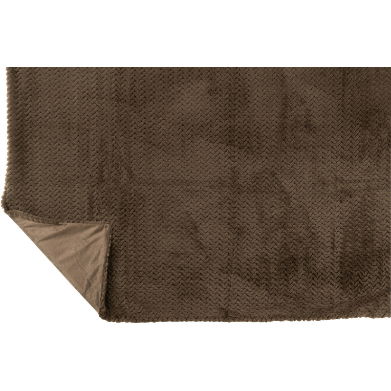 Plaid moderne chic 130x180 en Tissu Marron foncé Motif chevrons Arista - 3