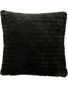 Coussin moderne chic Carré 45x45 en Tissu Noir Motif chevrons Arista - 1